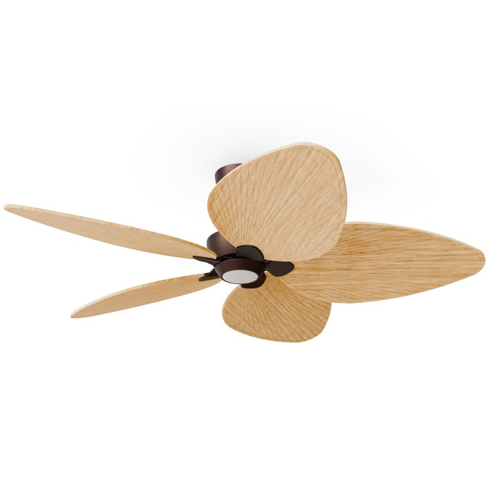 Ventilador ALMA L óxido madera media con luz – Sulion