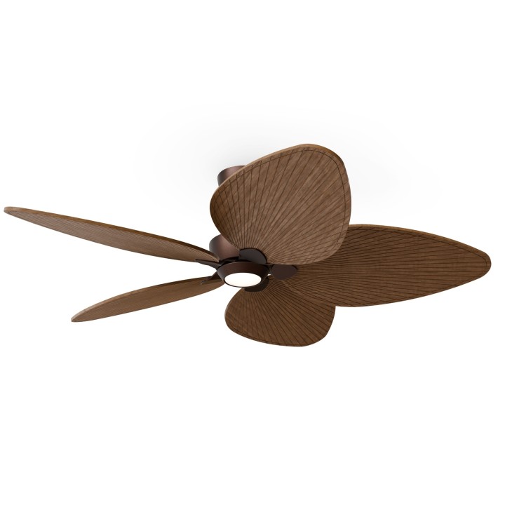 Ventilador ALMA L óxido madera oscura con luz – Sulion
