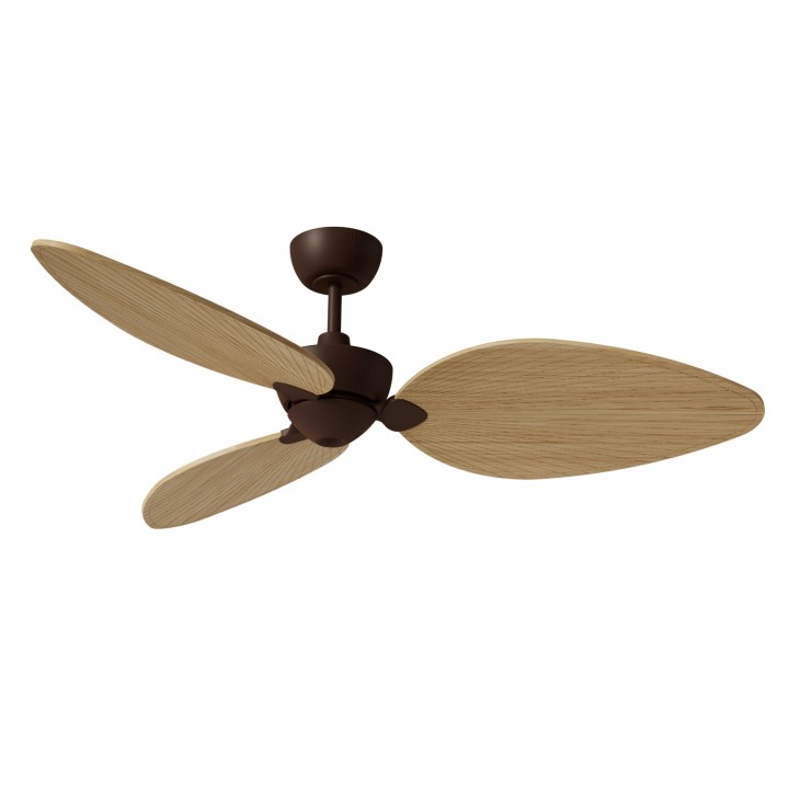 Ventilador ALMA L óxido madera clara luz confort – Sulion