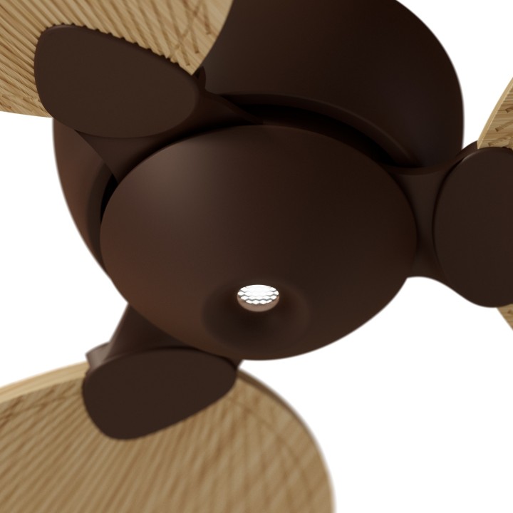 Ventilador ALMA L óxido madera clara luz confort – Sulion