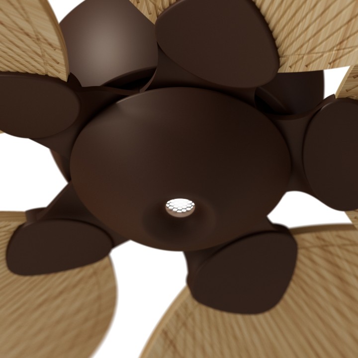 Ventilador ALMA L óxido madera media luz confort – Sulion