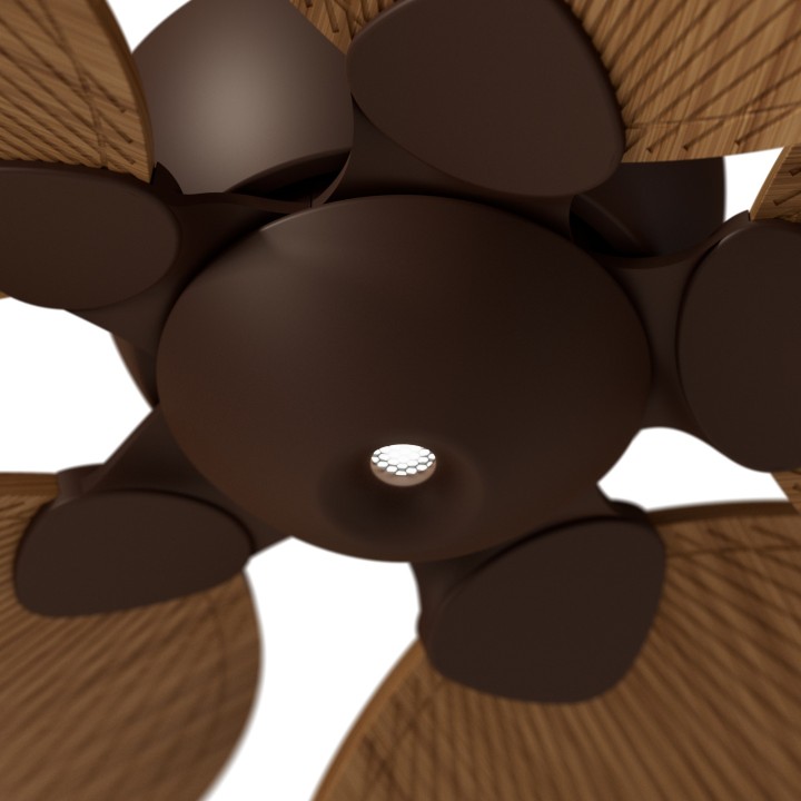 Ventilador ALMA L óxido madera oscura luz confort – Sulion
