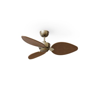 Ventilador ALMA S latón madera media sin luz – Sulion