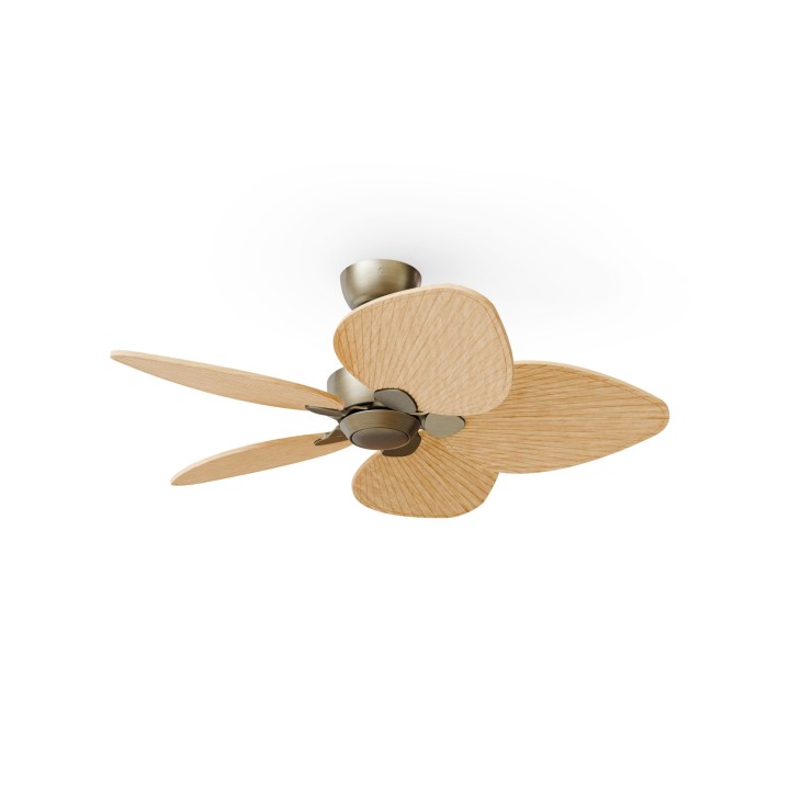 Ventilador ALMA S latón madera media sin luz – Sulion