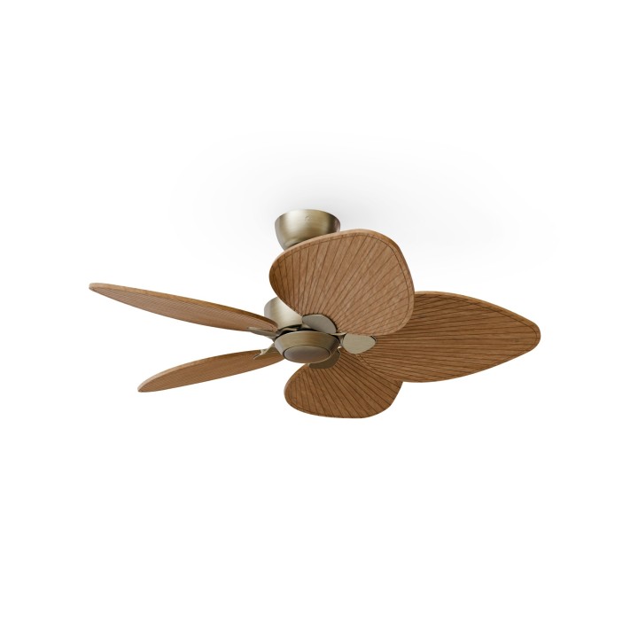 Ventilador ALMA S latón madera oscura sin luz – Sulion