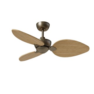 Ventilador ALMA S latón madera clara luz confort – Sulion