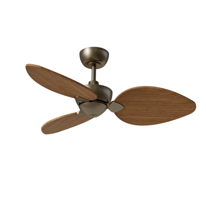 Ventilador ALMA S latón madera clara luz confort – Sulion