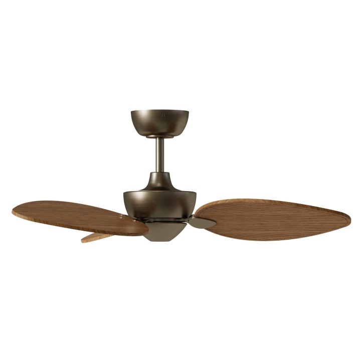 Ventilador ALMA S latón madera clara luz confort – Sulion