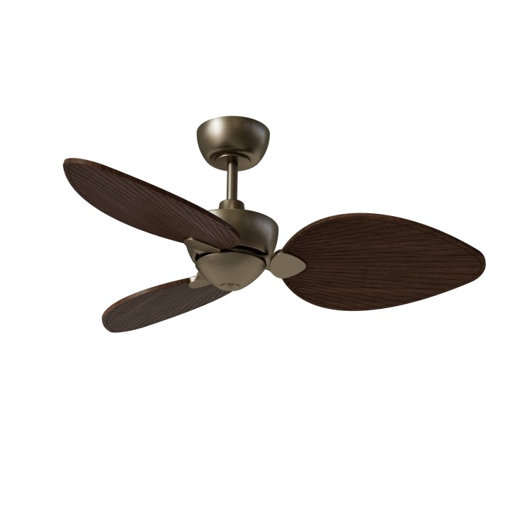 Ventilador ALMA S latón madera media luz confort – Sulion