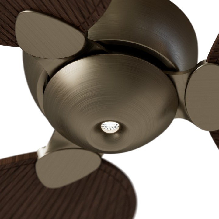Ventilador ALMA S latón madera media luz confort – Sulion
