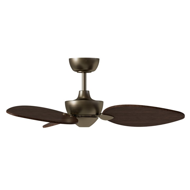 Ventilador ALMA S latón madera media luz confort – Sulion