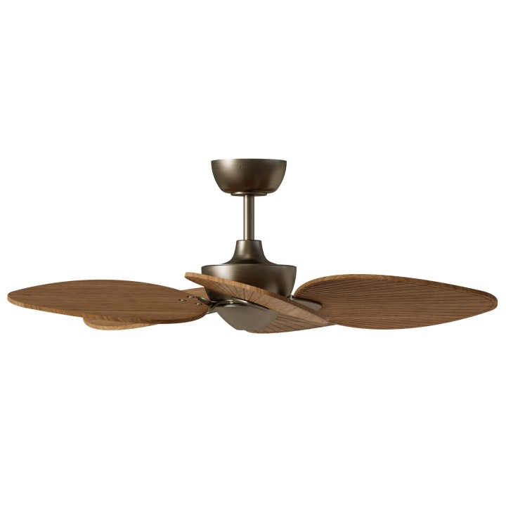 Ventilador ALMA S latón madera oscura luz confort – Sulion