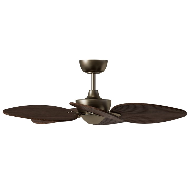Ventilador ALMA S latón madera oscura luz confort – Sulion