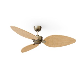 Ventilador ALMA L latón madera clara sin luz – Sulion