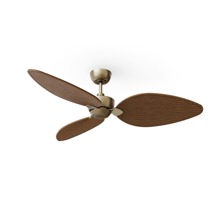 Ventilador ALMA L latón madera media sin luz – Sulion