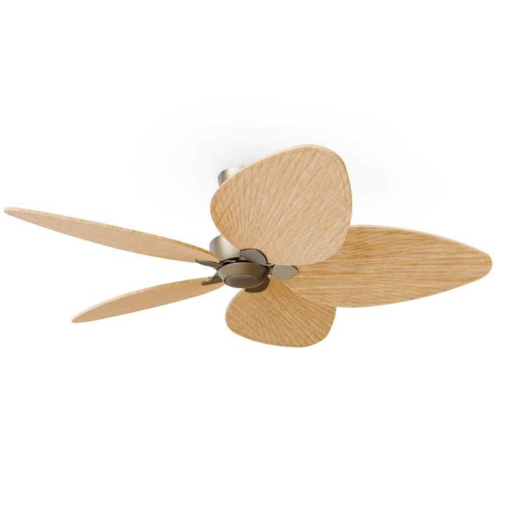 Ventilador ALMA L latón madera media sin luz – Sulion