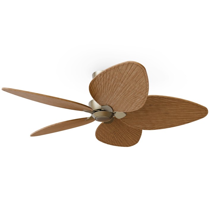 Ventilador ALMA L latón madera oscura sin luz – Sulion