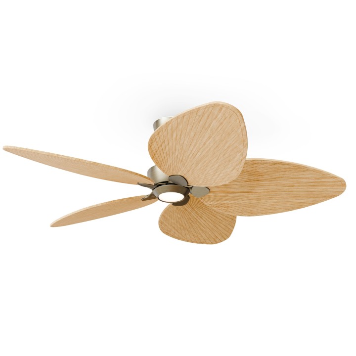 Ventilador ALMA L latón madera media con luz – Sulion