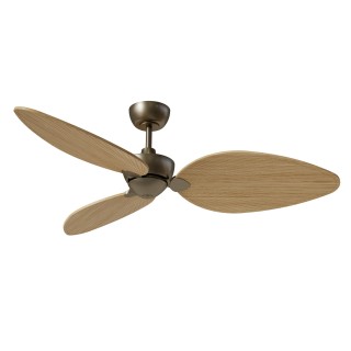 Ventilador ALMA L latón madera clara luz confort – Sulion