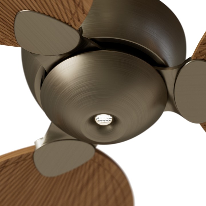 Ventilador ALMA L latón madera clara luz confort – Sulion