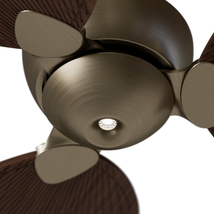 Ventilador ALMA L latón madera media luz confort – Sulion