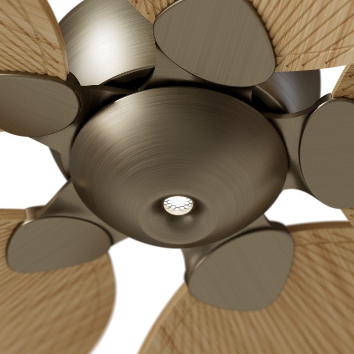 Ventilador ALMA L latón madera media luz confort – Sulion