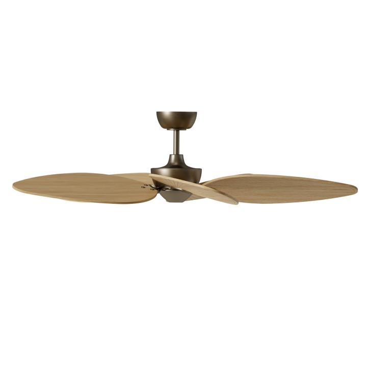 Ventilador ALMA L latón madera media luz confort – Sulion