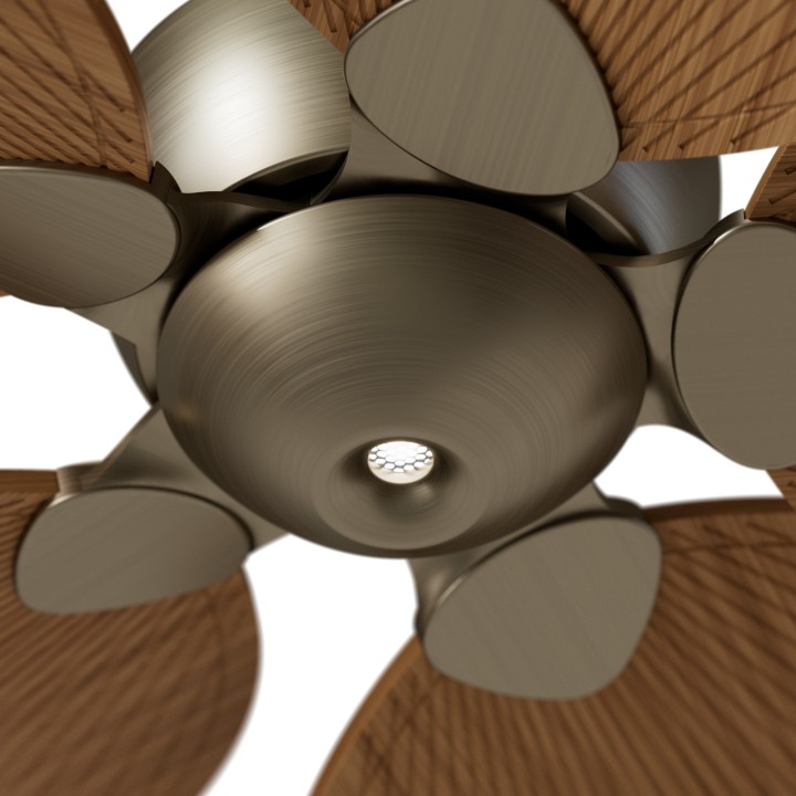 Ventilador ALMA L latón madera oscura luz confort – Sulion
