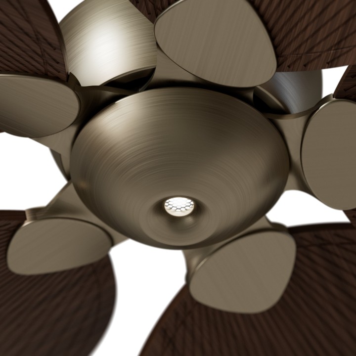 Ventilador ALMA L latón madera oscura luz confort – Sulion