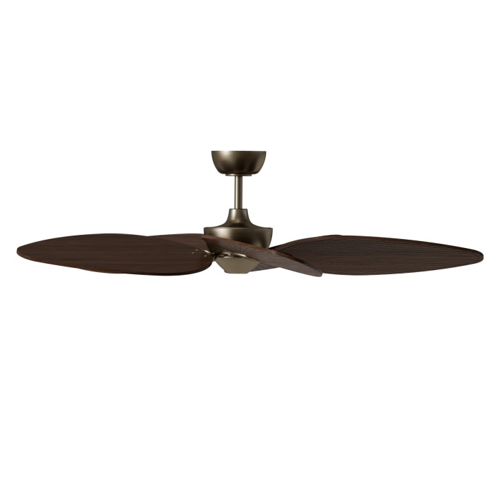 Ventilador ALMA L latón madera oscura luz confort – Sulion
