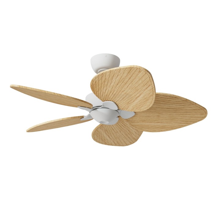 Ventilador ALMA S blanco madera media luz confort – Sulion