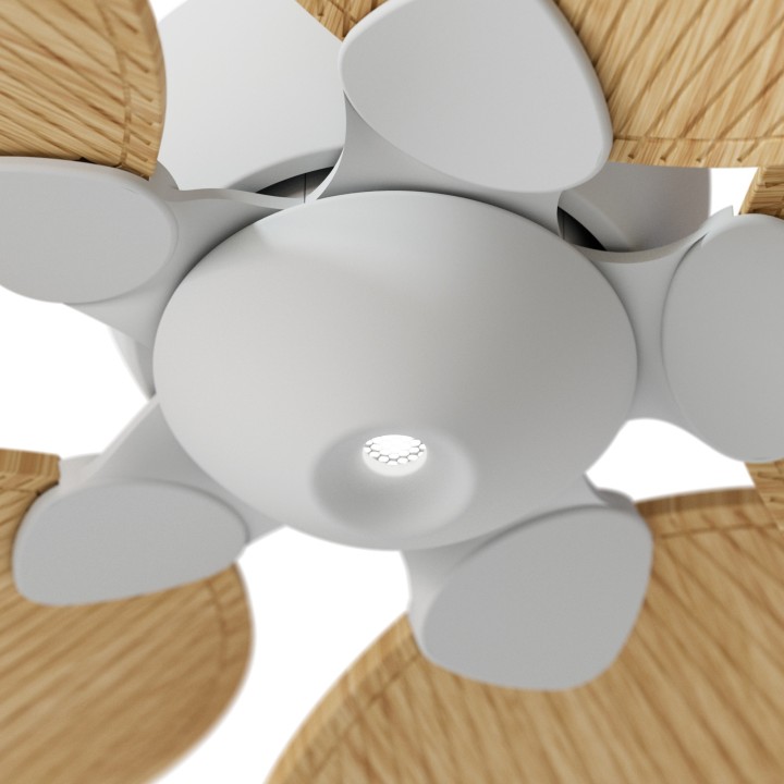 Ventilador ALMA S blanco madera media luz confort – Sulion