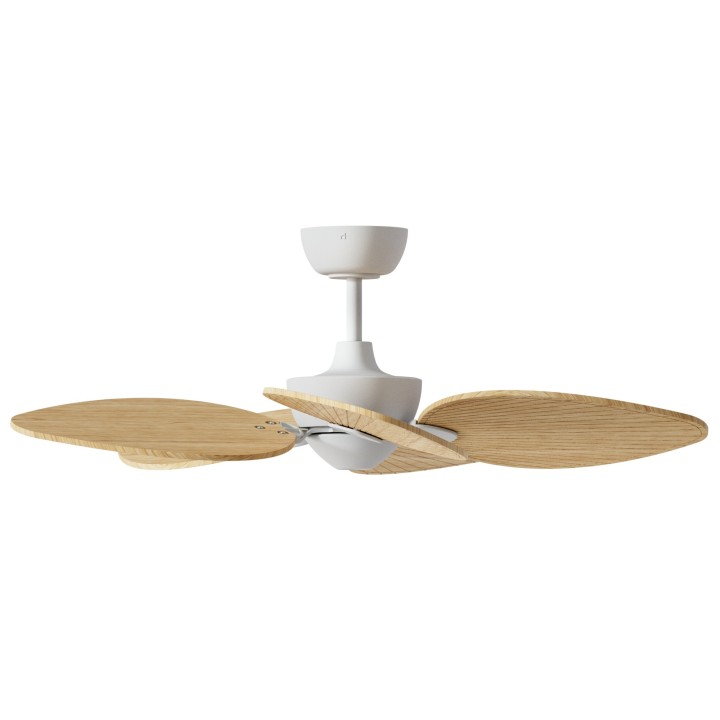 Ventilador ALMA S blanco madera media luz confort – Sulion