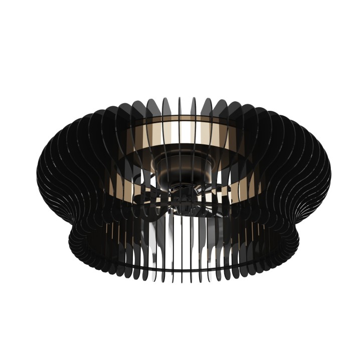 Ventilador DAYA STYLE negro con doble motor rotativo y luz – Sulion