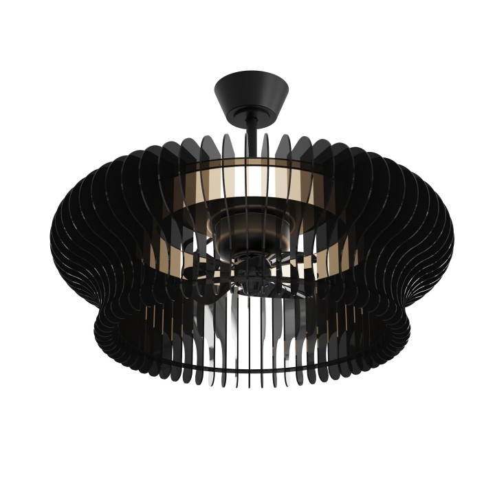 Ventilador DAYA STYLE negro con doble motor rotativo y luz – Sulion