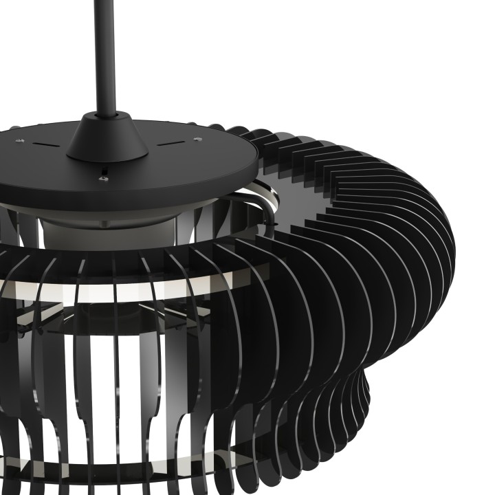 Ventilador DAYA STYLE negro con doble motor rotativo y luz – Sulion