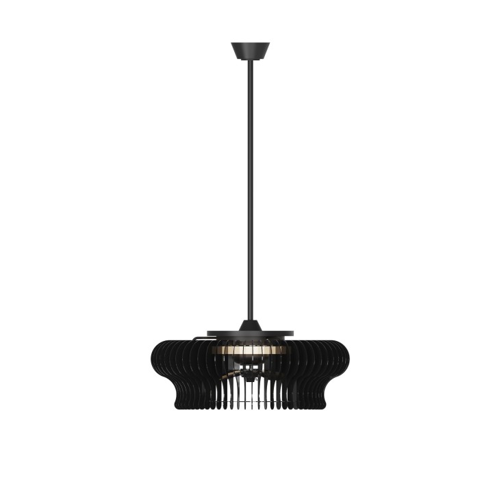 Ventilador DAYA STYLE negro con doble motor rotativo y luz – Sulion