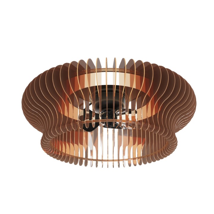 Ventilador DAYA STYLE marrón con doble motor rotativo y luz – Sulion