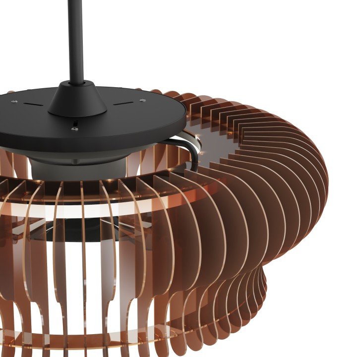 Ventilador DAYA STYLE marrón con doble motor rotativo y luz – Sulion