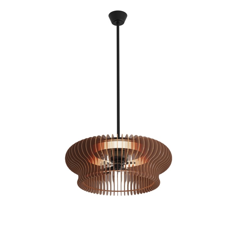 Ventilador DAYA STYLE marrón con doble motor rotativo y luz – Sulion