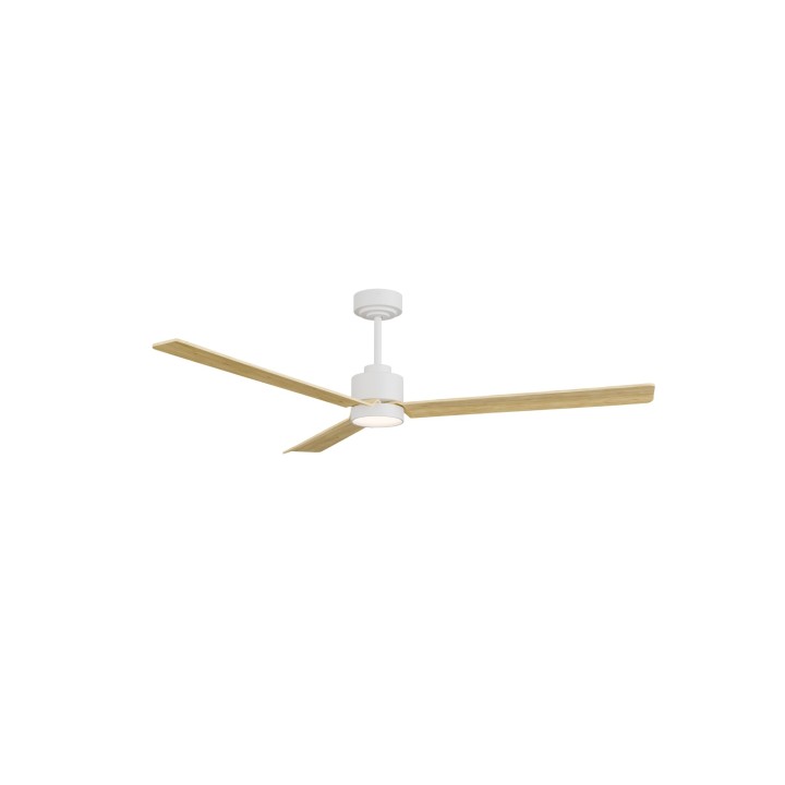 Ventilador ANNE XL blanco palas madera clara luz general – Sulion