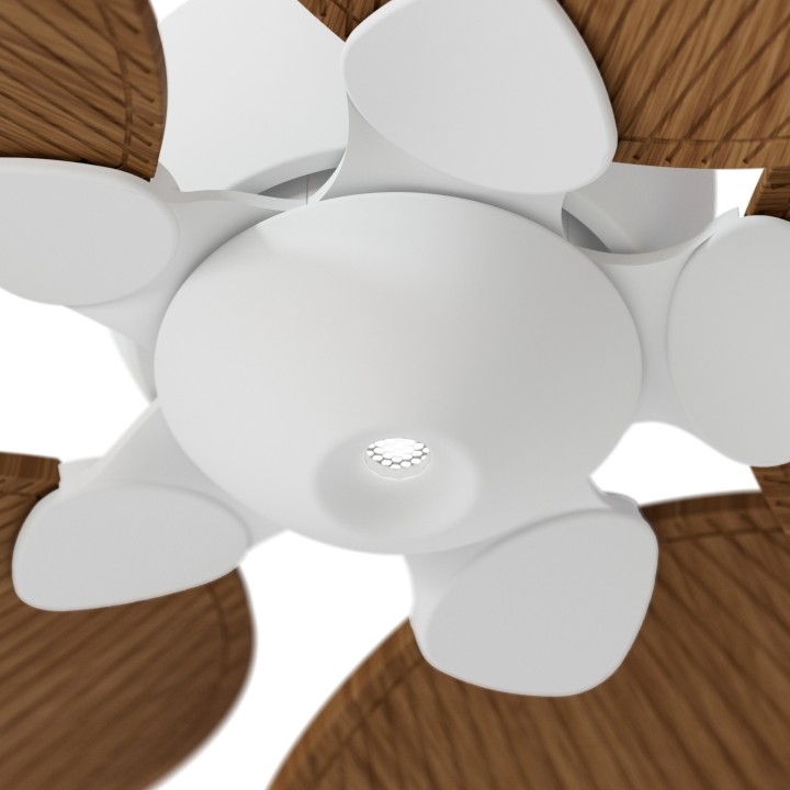 Ventilador ALMA S blanco madera oscura luz confort – Sulion