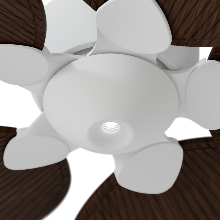 Ventilador ALMA S blanco madera oscura luz confort – Sulion