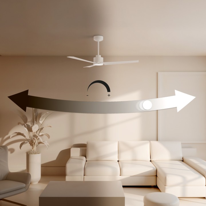Ventilador ALMA S blanco madera oscura luz confort – Sulion