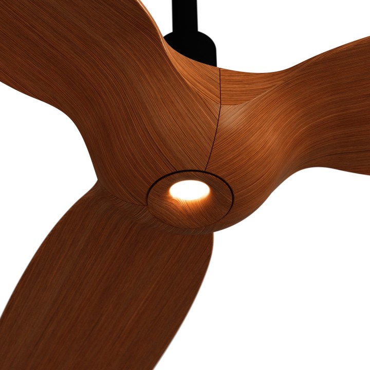 Ventilador IVY NEO L negro palas madera con luz focal – Sulion