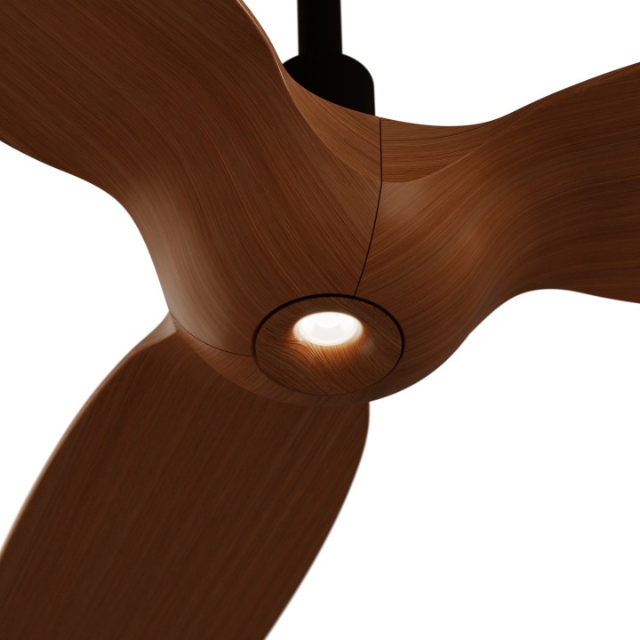 Ventilador IVY NEO L marrón óxido palas madera con luz focal – Sulion