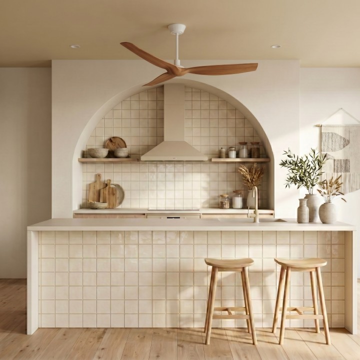 Ventilador IVY NEO L blanco palas madera sin luz – Sulion